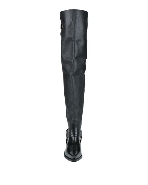 Versace Black Boot Leather