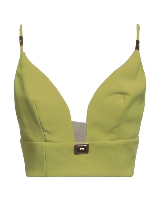 Elisabetta Franchi Green Top Polyester, Elastane, Polyamide