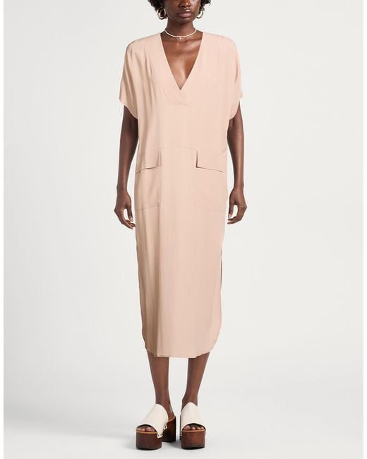 Carla G Natural Midi Dress Acetate, Silk