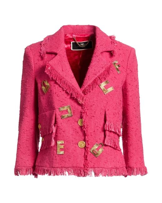 Elisabetta Franchi Pink Fuchsia Blazer Cotton, Viscose, Polyamide