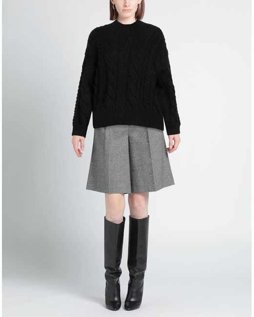 Soallure Black Turtleneck Acrylic, Alpaca Wool, Wool, Viscose