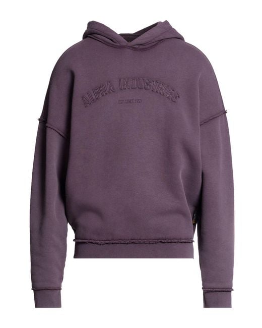 Alpha Industries Purple Plum Sweatshirt Cotton, Polyester for men