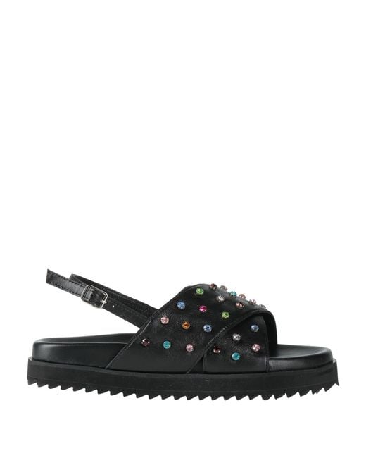 HADEL Black Sandals Leather