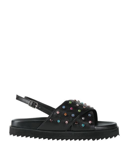 HADEL Black Sandals Leather
