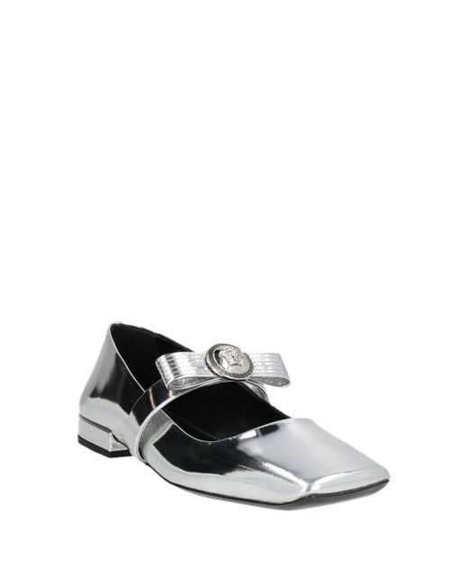 Versace White Ballet Flats Calfskin