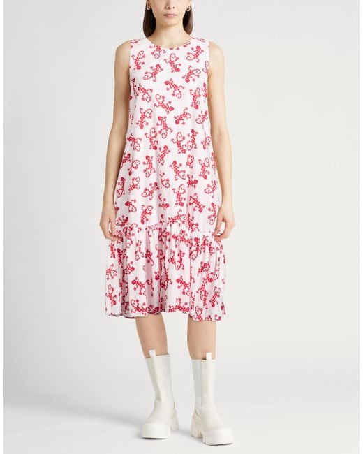 Robert Friedman Pink Midi Dress Cotton