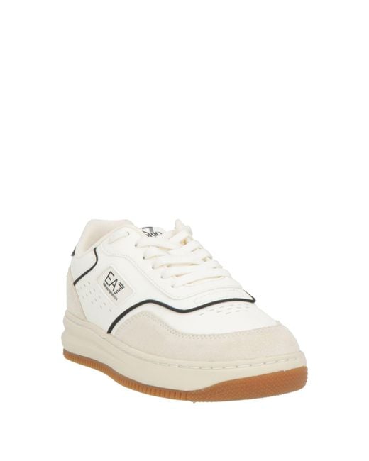 EA7 White Ivory Sneakers Polyester for men