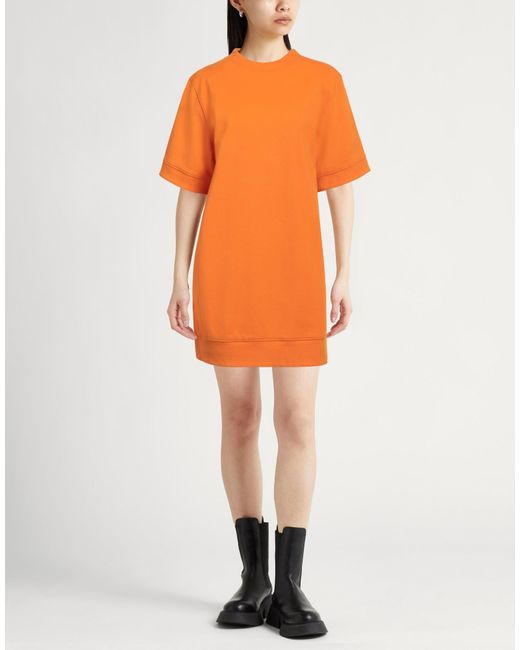 Jucca Orange Mini Dress Viscose, Polyamide, Elastane