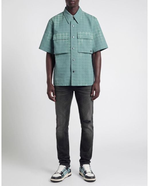 Amiri Blue Shirt Polyester, Cotton for men