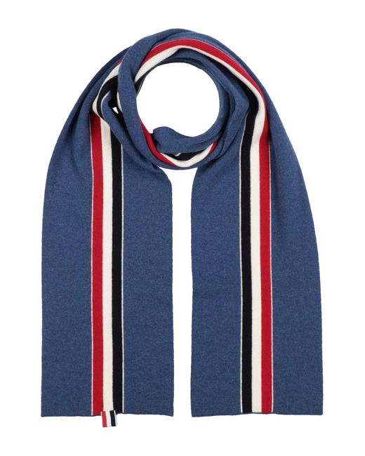 Thom Browne Blue Slate Scarf Merino Wool for men