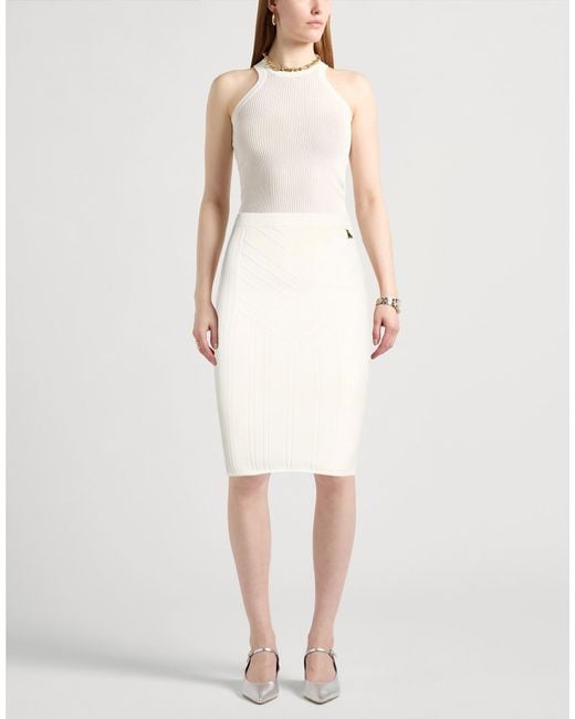 Patrizia Pepe White Midi Skirt Viscose, Polyamide