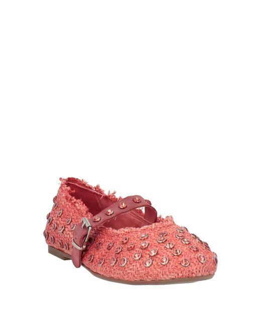 Divine Follie Red Ballet Flats Textile Fibers
