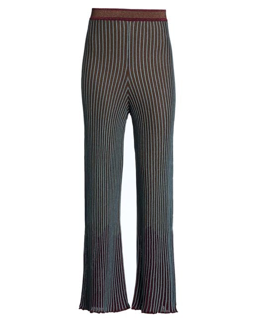 Circus Hotel Gray Pants Viscose, Polyamide, Metal, Polyester
