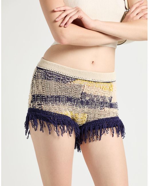 Sportmax Blue Cream Shorts & Bermuda Shorts Cotton