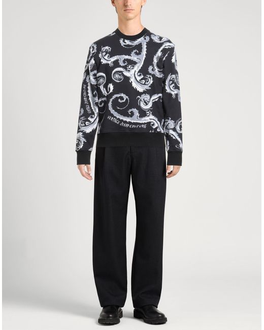 Versace Jeans Couture Blue Sweatshirt Cotton, Elastane for men