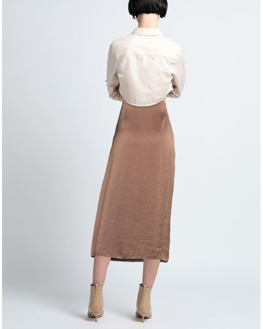 Theory Brown Midi Skirt