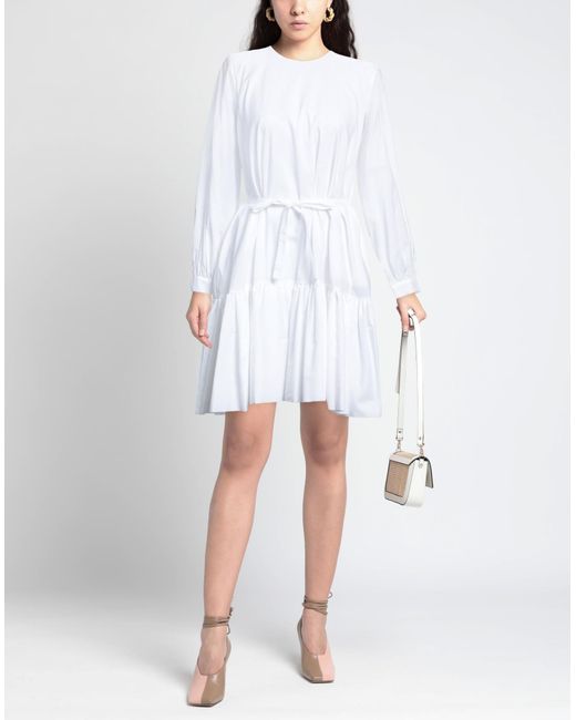 L'Autre Chose White Midi Dress