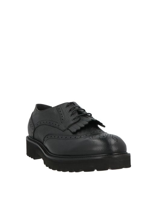 Alberto Guardiani Black Lace-Up Shoes Leather for men