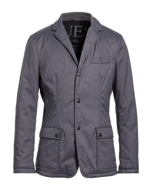 Guess Blue Charcoal Jacket Polyamide, Polyester for men