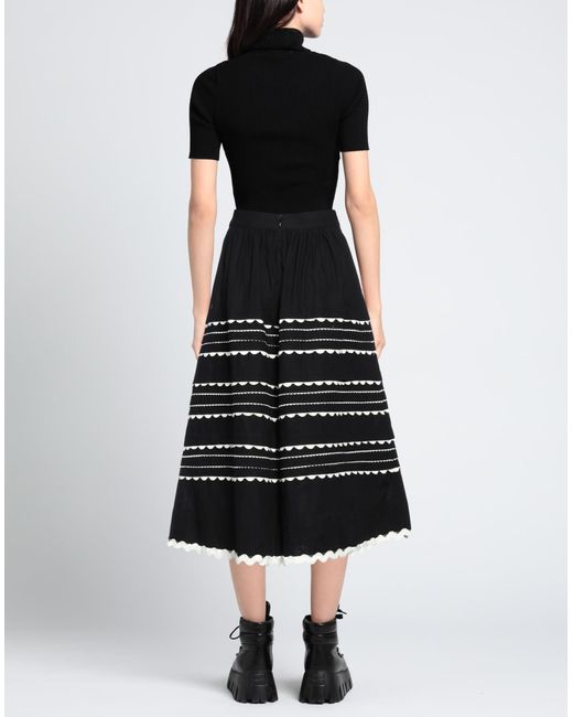 Sea Black Midi Skirt