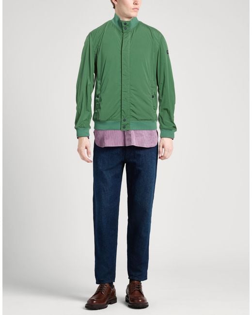 Paul & Shark Green Jacket Nylon, Elastane for men