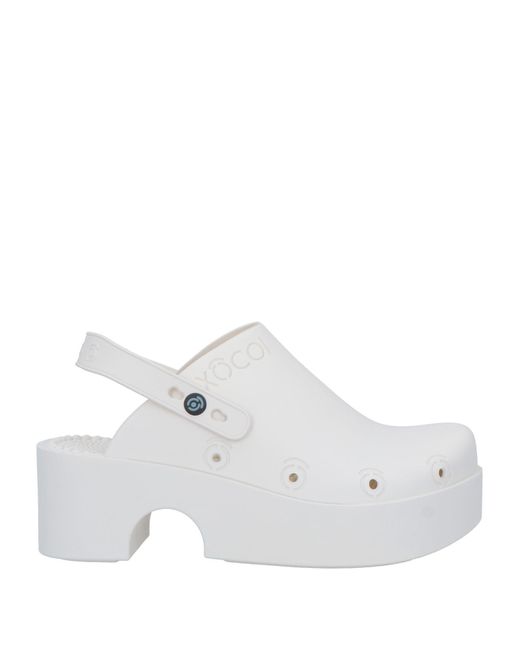 XOCOI White Mules & Clogs