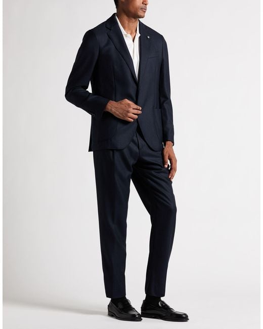 Lardini Blue Suit Virgin Wool for men