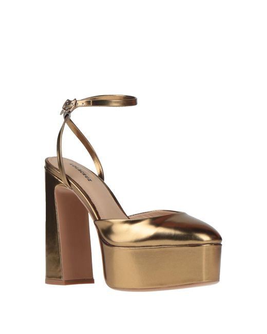 Lola Cruz Metallic Pumps Leather