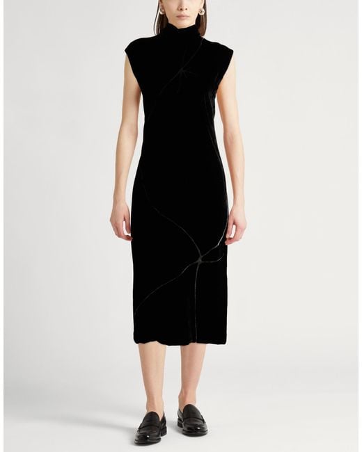 Gentry Portofino Black Midi Dress Viscose, Silk