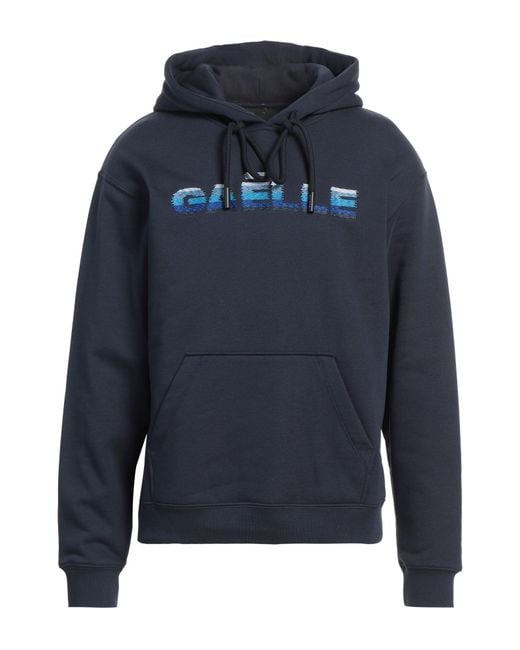 Gaelle Paris Blue Sweatshirt Cotton, Polyester, Elastane for men