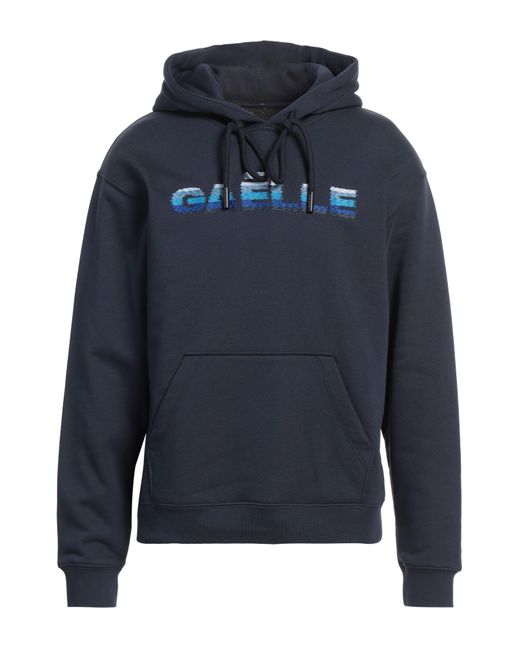 Gaelle Paris Blue Sweatshirt Cotton, Polyester, Elastane for men