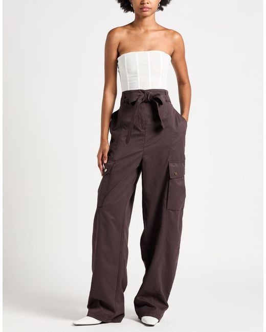 The Attico Brown Pants Polyester, Polyamide