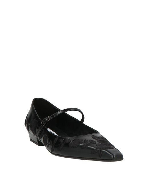 Ras Black Ballet Flats Leather