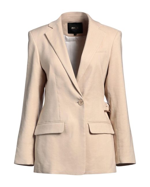 Maje Natural Sand Blazer Linen, Viscose, Elastane