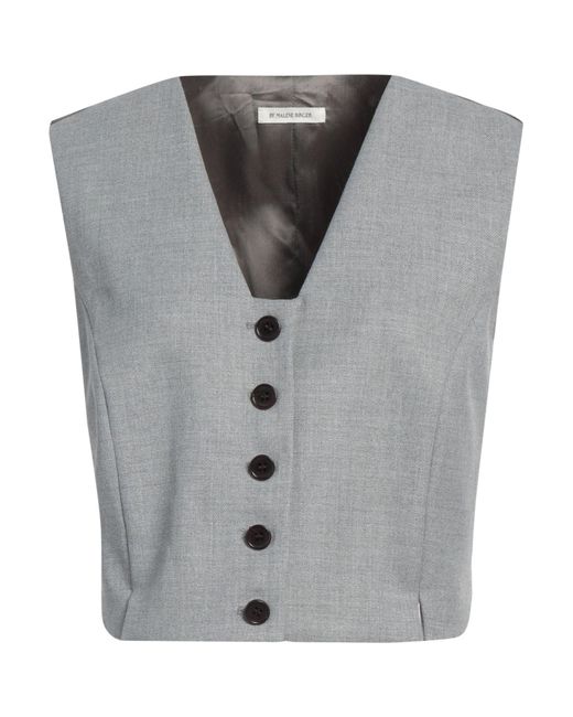 By Malene Birger Gray Tailored Vest Polyester, Viscose, Elastane