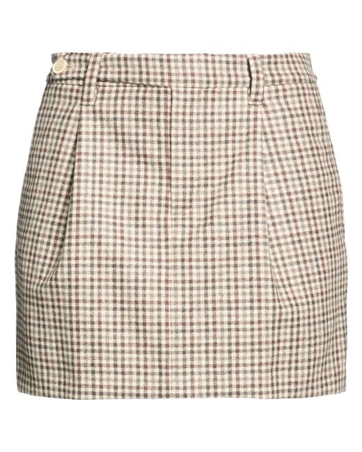 Brunello Cucinelli Natural Sand Mini Skirt Virgin Wool