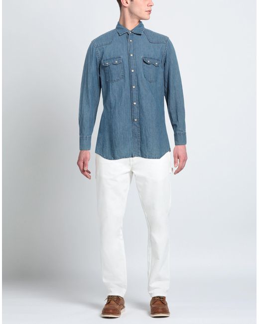 Lardini Denim Shirt in Blue for Men | Lyst