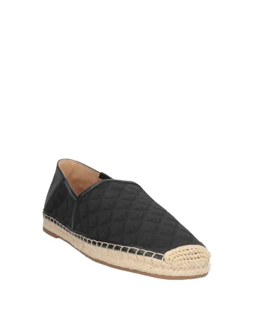 Emporio Armani Black Espadrilles Leather, Textile Fibers for men
