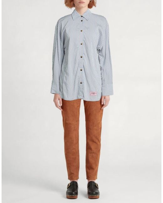 Ganni Blue Sky Shirt Ecovero Viscose, Polyamide