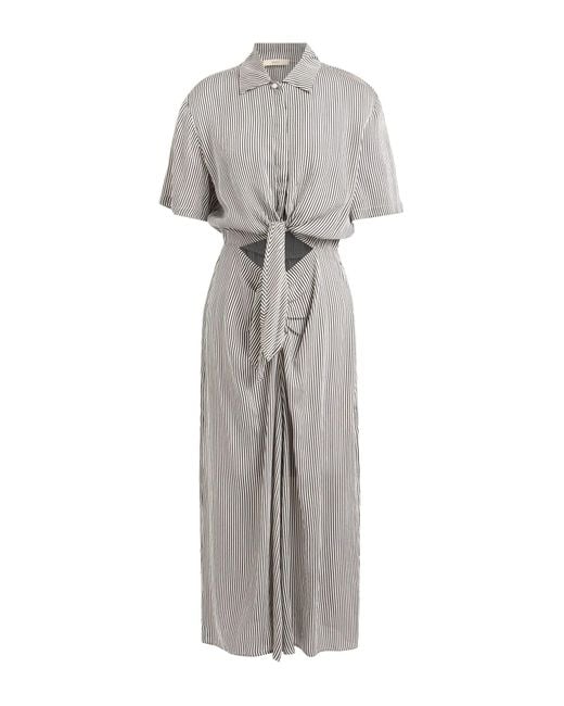 Sessun Gray Midi Dress Viscose, Silk
