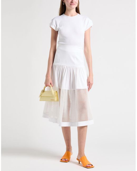 Jijil White Midi Skirt Cotton, Polyamide, Elastane
