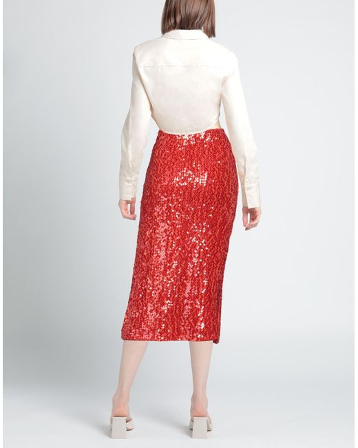Beatrice B. Red Midi Skirt