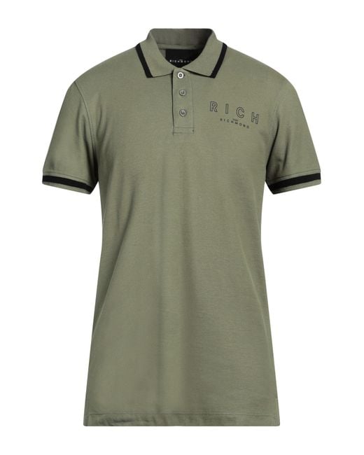 John Richmond Green Polo Shirt Cotton for men