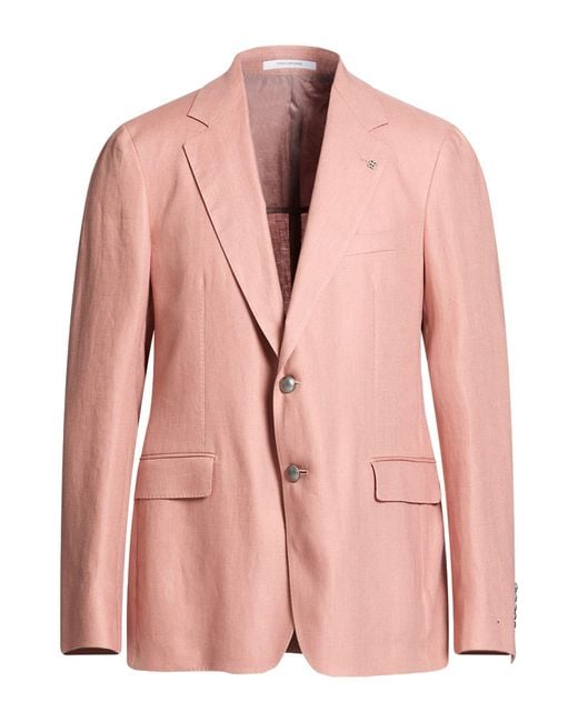 Tagliatore Pink Coral Blazer Linen for men