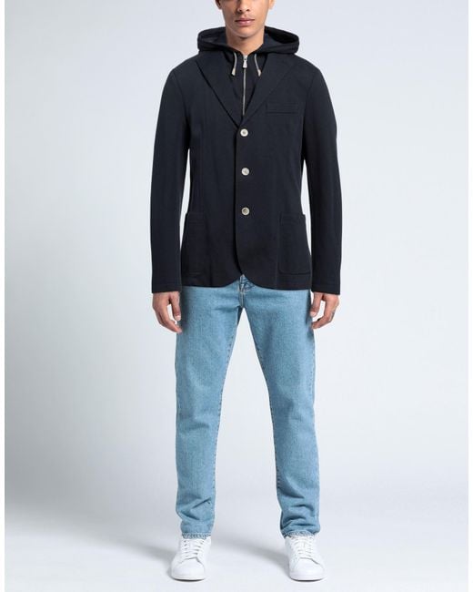 Eleventy Blue Jacket Cotton, Polyamide, Elastane for men