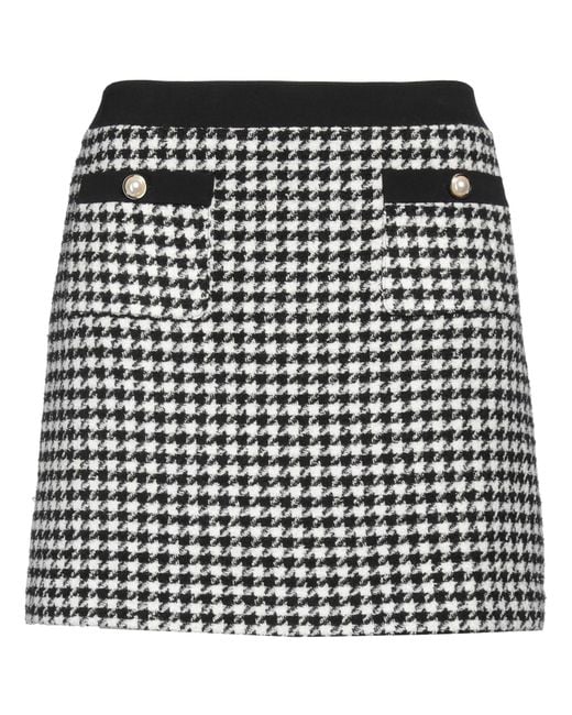 Clips More Black Mini Skirt Polyester, Acrylic, Wool, Cotton, Elastane
