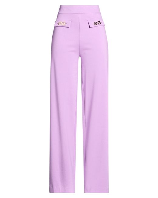 Gaelle Paris Women's Purple Lilac Pants Viscose Polyamide Elastane