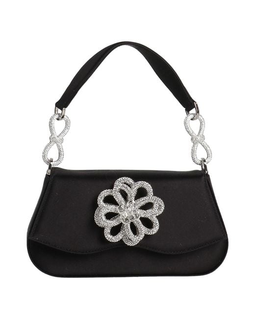 Mach & Mach Black Handbag Textile Fibers
