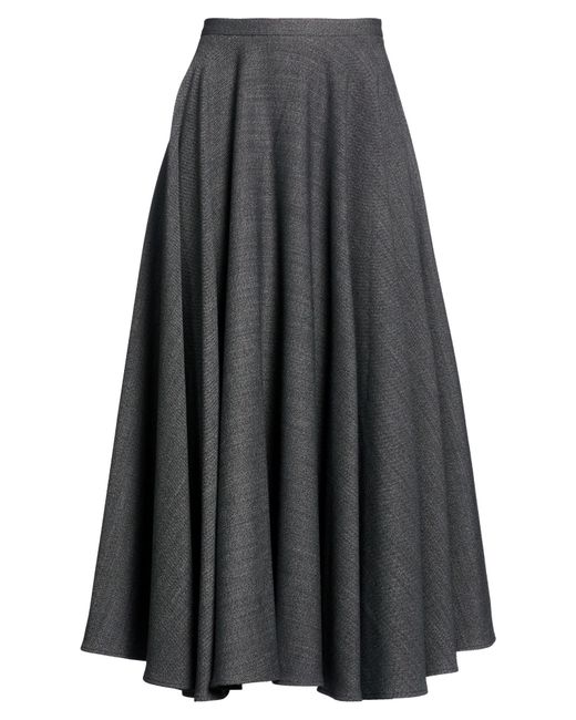 Lardini Gray Charcoal Midi Skirt Polyester, Wool, Elastane