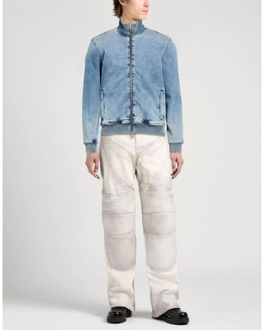 DIESEL Blue Denim Outerwear Cotton, Elastane for men